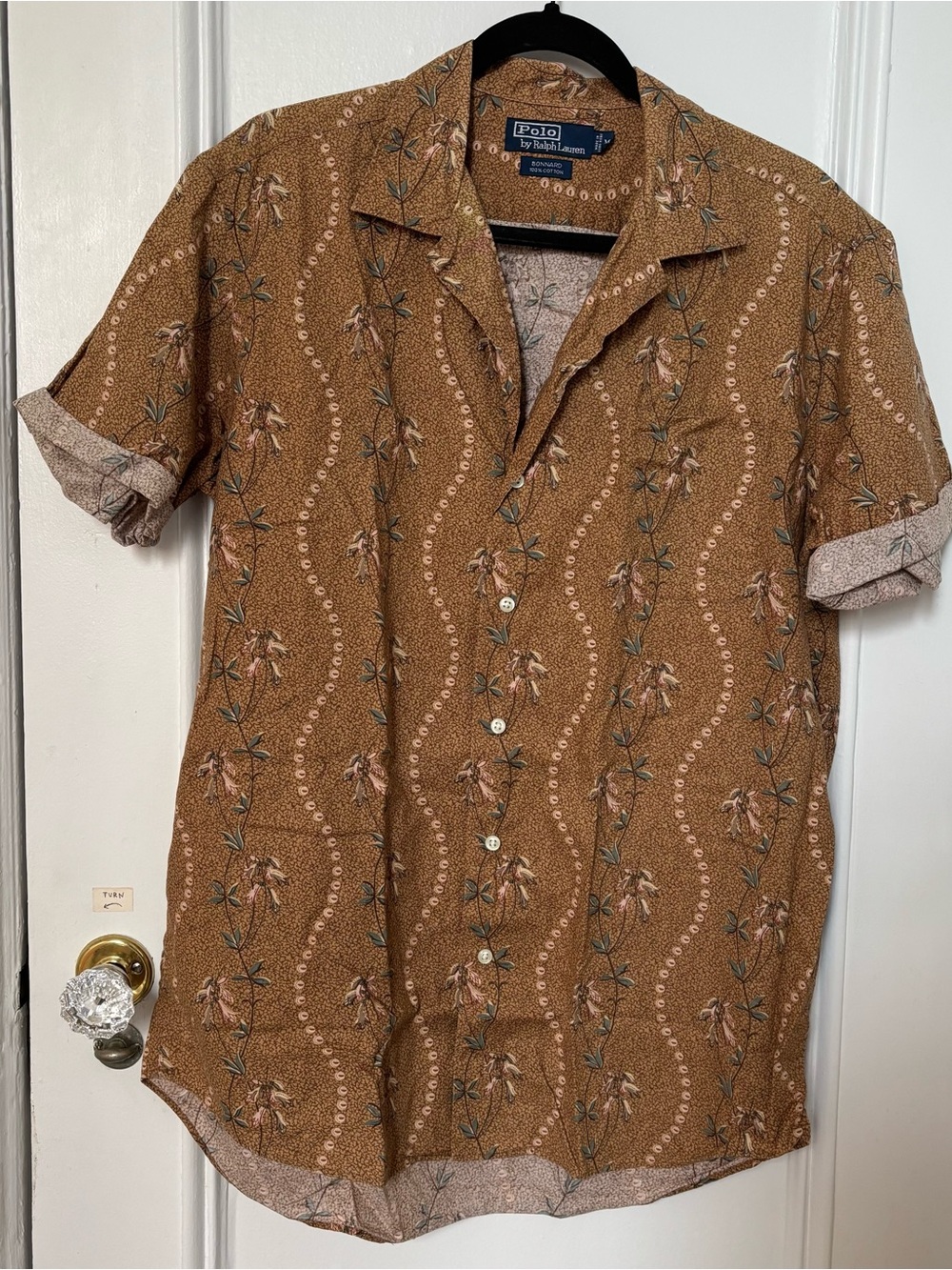 Polo by Ralph Lauren Brown Floral Short-Sleeve Button-Down Shirt